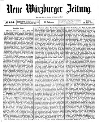 Neue Würzburger Zeitung Dienstag 11. April 1854