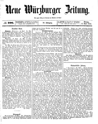 Neue Würzburger Zeitung Montag 17. April 1854