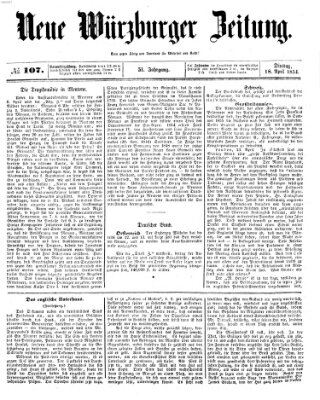 Neue Würzburger Zeitung Dienstag 18. April 1854