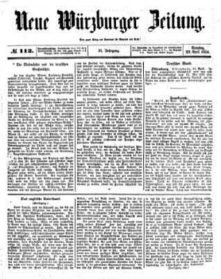 Neue Würzburger Zeitung Sonntag 23. April 1854