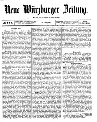 Neue Würzburger Zeitung Freitag 28. April 1854