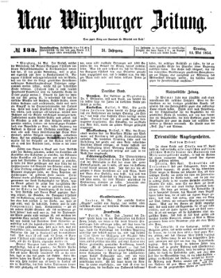 Neue Würzburger Zeitung Sonntag 14. Mai 1854