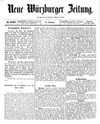 Neue Würzburger Zeitung Sonntag 28. Mai 1854