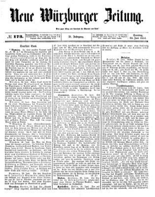 Neue Würzburger Zeitung Samstag 24. Juni 1854