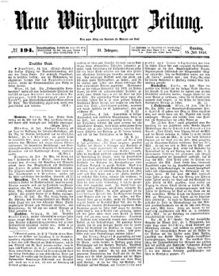 Neue Würzburger Zeitung Samstag 15. Juli 1854