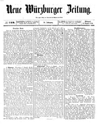 Neue Würzburger Zeitung Mittwoch 9. August 1854