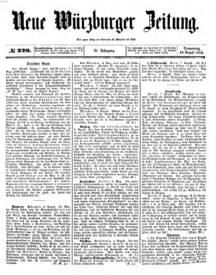 Neue Würzburger Zeitung Donnerstag 10. August 1854