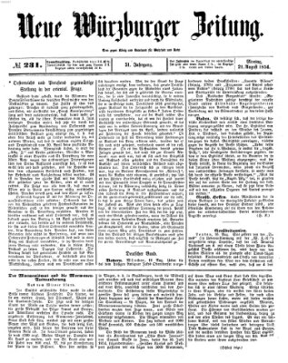 Neue Würzburger Zeitung Montag 21. August 1854