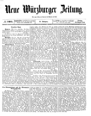 Neue Würzburger Zeitung Dienstag 22. August 1854