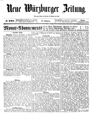 Neue Würzburger Zeitung Freitag 1. September 1854