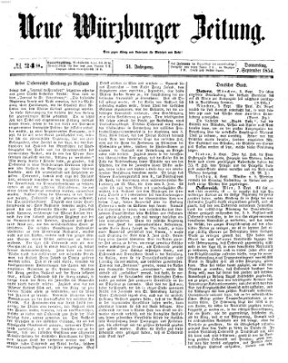 Neue Würzburger Zeitung Donnerstag 7. September 1854