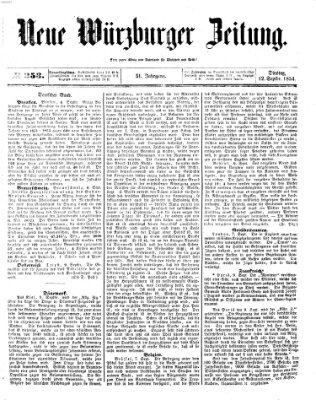 Neue Würzburger Zeitung Dienstag 12. September 1854