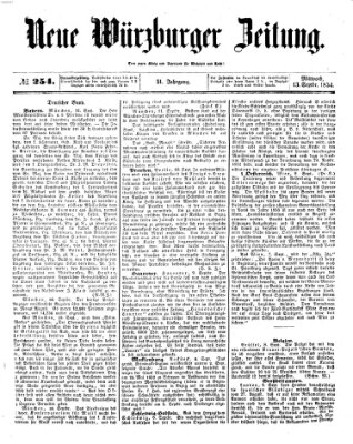 Neue Würzburger Zeitung Mittwoch 13. September 1854