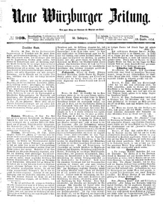 Neue Würzburger Zeitung Dienstag 19. September 1854