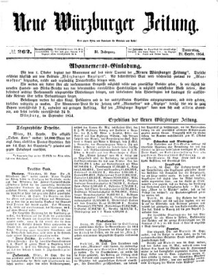 Neue Würzburger Zeitung Donnerstag 21. September 1854