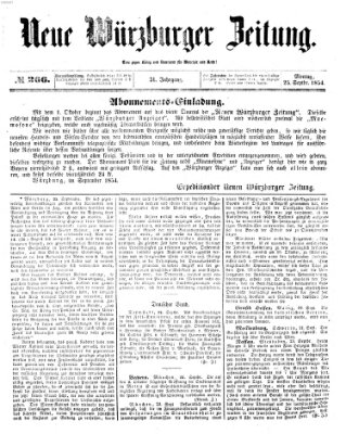 Neue Würzburger Zeitung Montag 25. September 1854