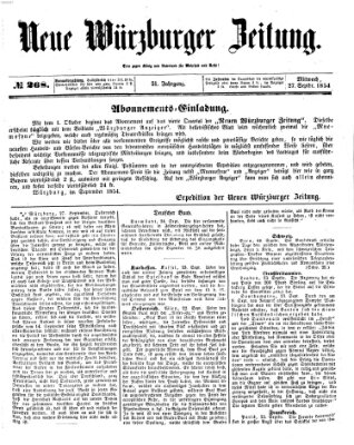 Neue Würzburger Zeitung Mittwoch 27. September 1854