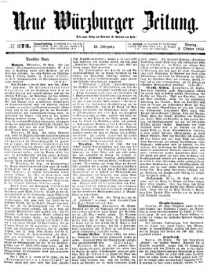 Neue Würzburger Zeitung Montag 2. Oktober 1854