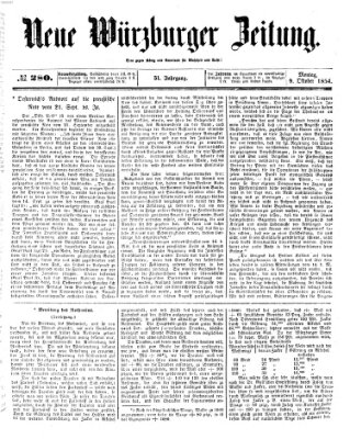 Neue Würzburger Zeitung Montag 9. Oktober 1854