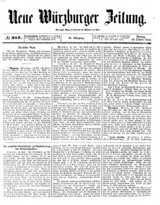 Neue Würzburger Zeitung Montag 16. Oktober 1854