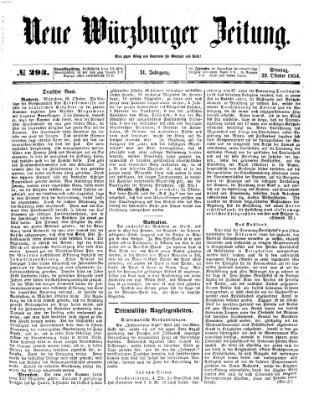 Neue Würzburger Zeitung Sonntag 22. Oktober 1854