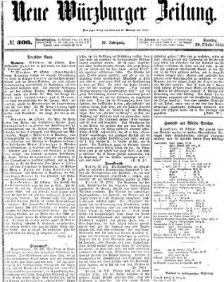 Neue Würzburger Zeitung Sonntag 29. Oktober 1854