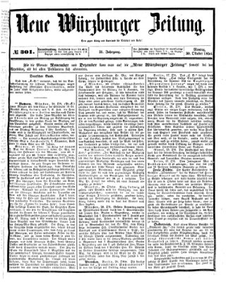 Neue Würzburger Zeitung Montag 30. Oktober 1854