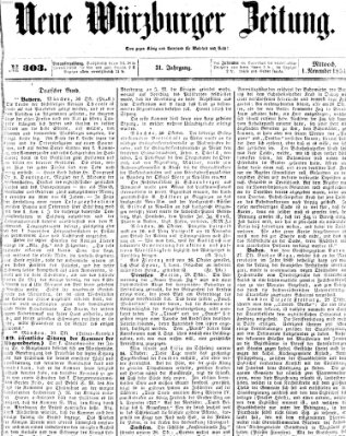 Neue Würzburger Zeitung Mittwoch 1. November 1854