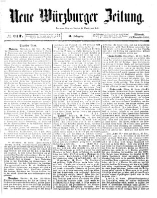 Neue Würzburger Zeitung Mittwoch 15. November 1854