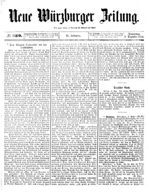 Neue Würzburger Zeitung Donnerstag 7. Dezember 1854