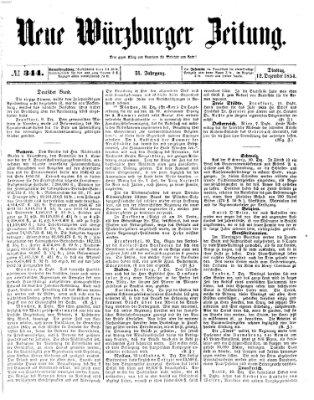 Neue Würzburger Zeitung Dienstag 12. Dezember 1854