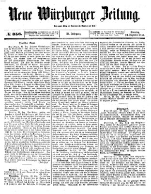 Neue Würzburger Zeitung Sonntag 24. Dezember 1854