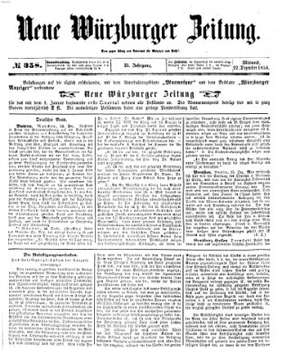 Neue Würzburger Zeitung Mittwoch 27. Dezember 1854