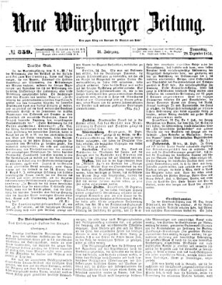 Neue Würzburger Zeitung Donnerstag 28. Dezember 1854