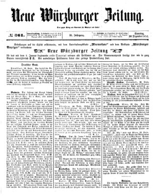 Neue Würzburger Zeitung Samstag 30. Dezember 1854