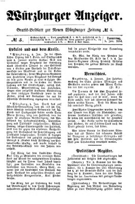 Würzburger Anzeiger (Neue Würzburger Zeitung) Donnerstag 5. Januar 1854