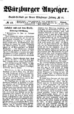 Würzburger Anzeiger (Neue Würzburger Zeitung) Mittwoch 11. Januar 1854