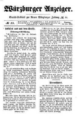 Würzburger Anzeiger (Neue Würzburger Zeitung) Samstag 14. Januar 1854