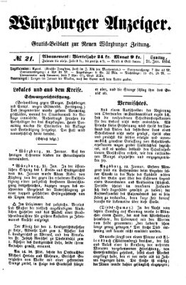 Würzburger Anzeiger (Neue Würzburger Zeitung) Samstag 21. Januar 1854