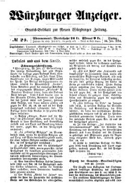 Würzburger Anzeiger (Neue Würzburger Zeitung) Dienstag 24. Januar 1854