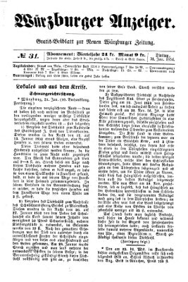 Würzburger Anzeiger (Neue Würzburger Zeitung) Dienstag 31. Januar 1854