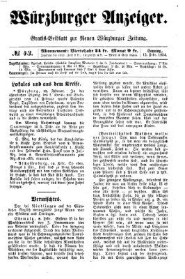 Würzburger Anzeiger (Neue Würzburger Zeitung) Sonntag 12. Februar 1854