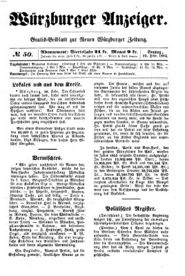 Würzburger Anzeiger (Neue Würzburger Zeitung) Sonntag 19. Februar 1854