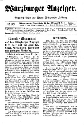 Würzburger Anzeiger (Neue Würzburger Zeitung) Freitag 24. Februar 1854