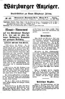 Würzburger Anzeiger (Neue Würzburger Zeitung) Sonntag 26. Februar 1854