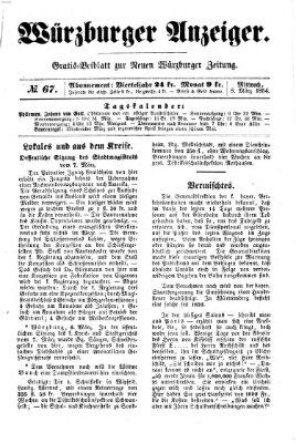 Würzburger Anzeiger (Neue Würzburger Zeitung) Mittwoch 8. März 1854