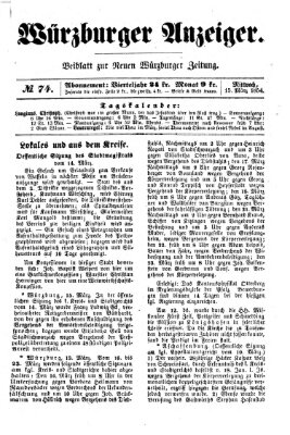 Würzburger Anzeiger (Neue Würzburger Zeitung) Mittwoch 15. März 1854