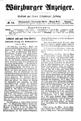 Würzburger Anzeiger (Neue Würzburger Zeitung) Mittwoch 22. März 1854