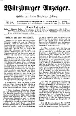 Würzburger Anzeiger (Neue Würzburger Zeitung) Freitag 7. April 1854