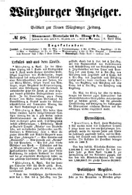 Würzburger Anzeiger (Neue Würzburger Zeitung) Samstag 8. April 1854